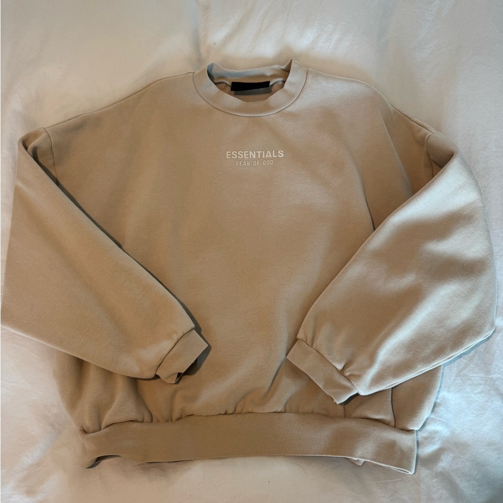Essentials Men's Beige Crewneck Sweater